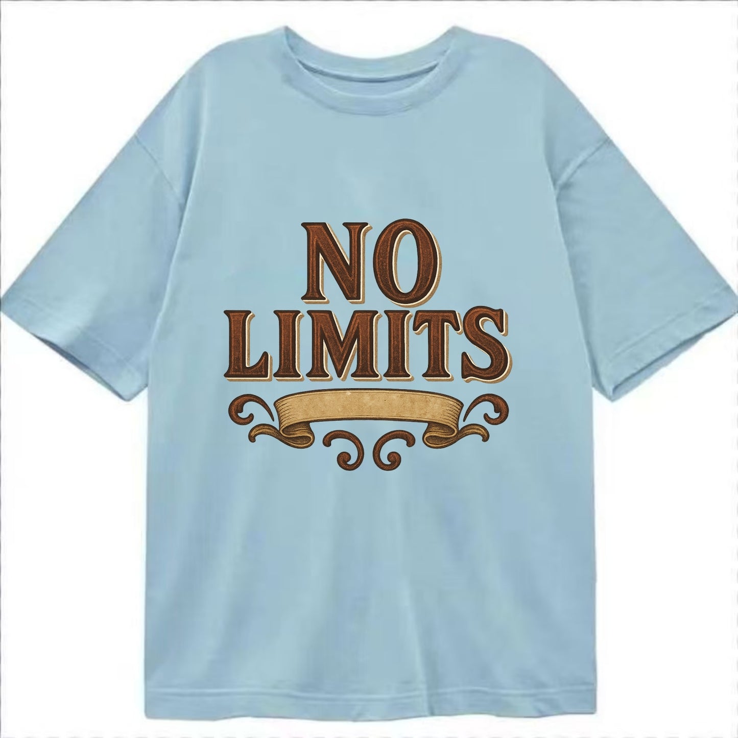 Bold typography design - "NO LIMITS" - boundless potential - Classic T-shirt - Light Blue