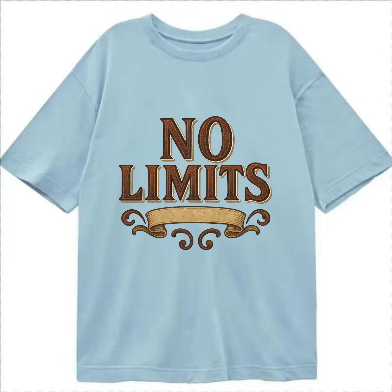Bold typography design - "NO LIMITS" - boundless potential - Classic T-shirt - Light Blue