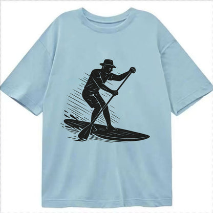 Stand-up paddleboarder on calm water - Classic T-shirt - Light Blue