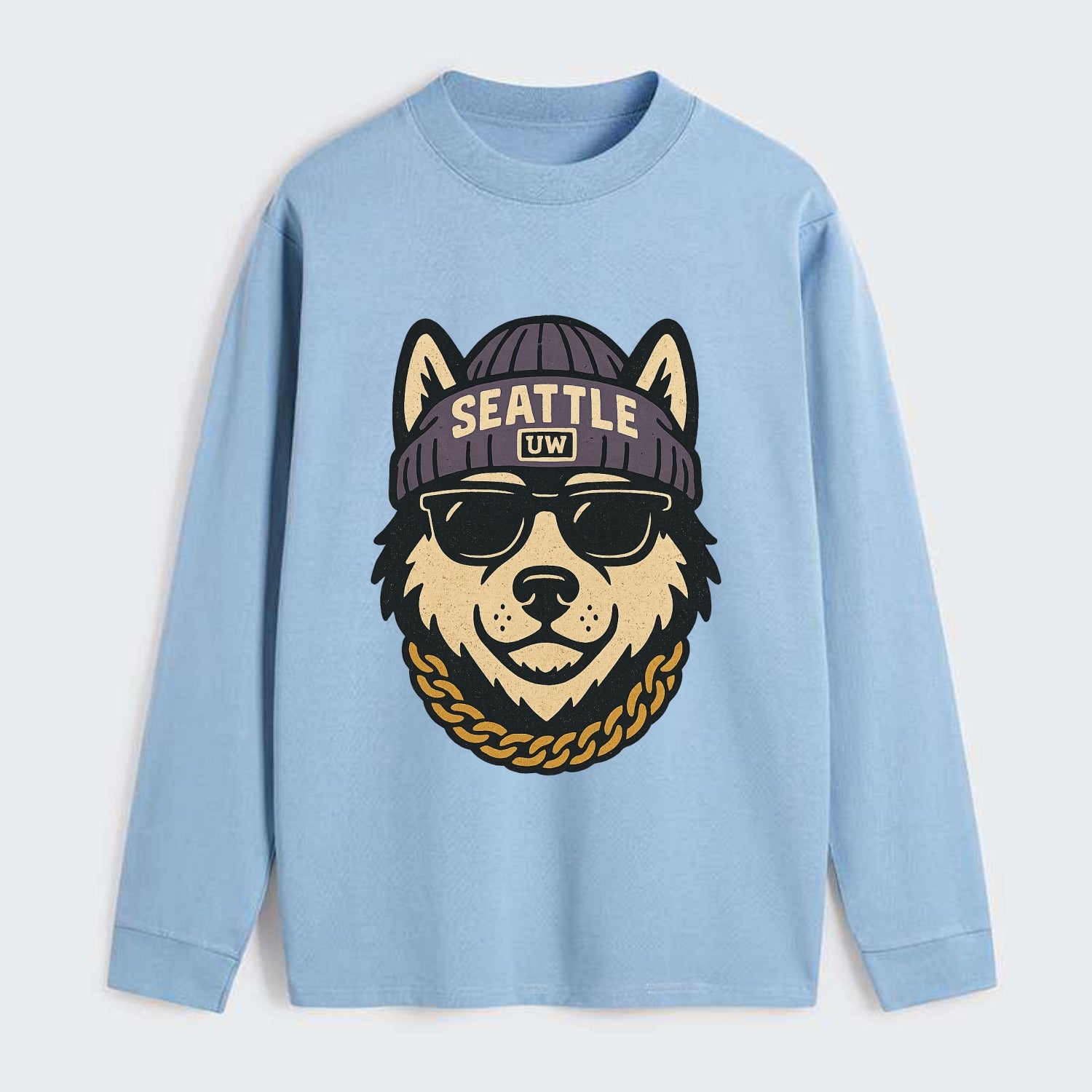 Seattle Husky - Classic Long Sleeve Shirt - Light Blue