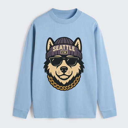 Seattle Husky - Classic Long Sleeve Shirt - Light Blue