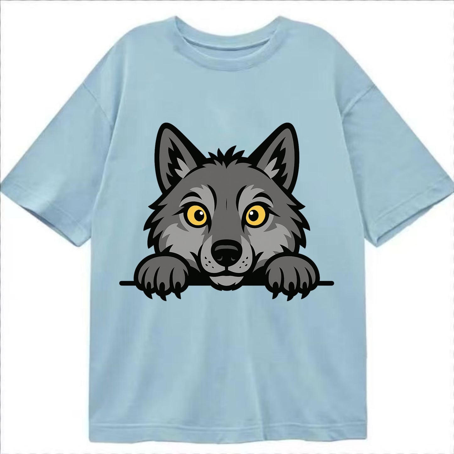 Wolf  - Classic T-shirt - Light Blue