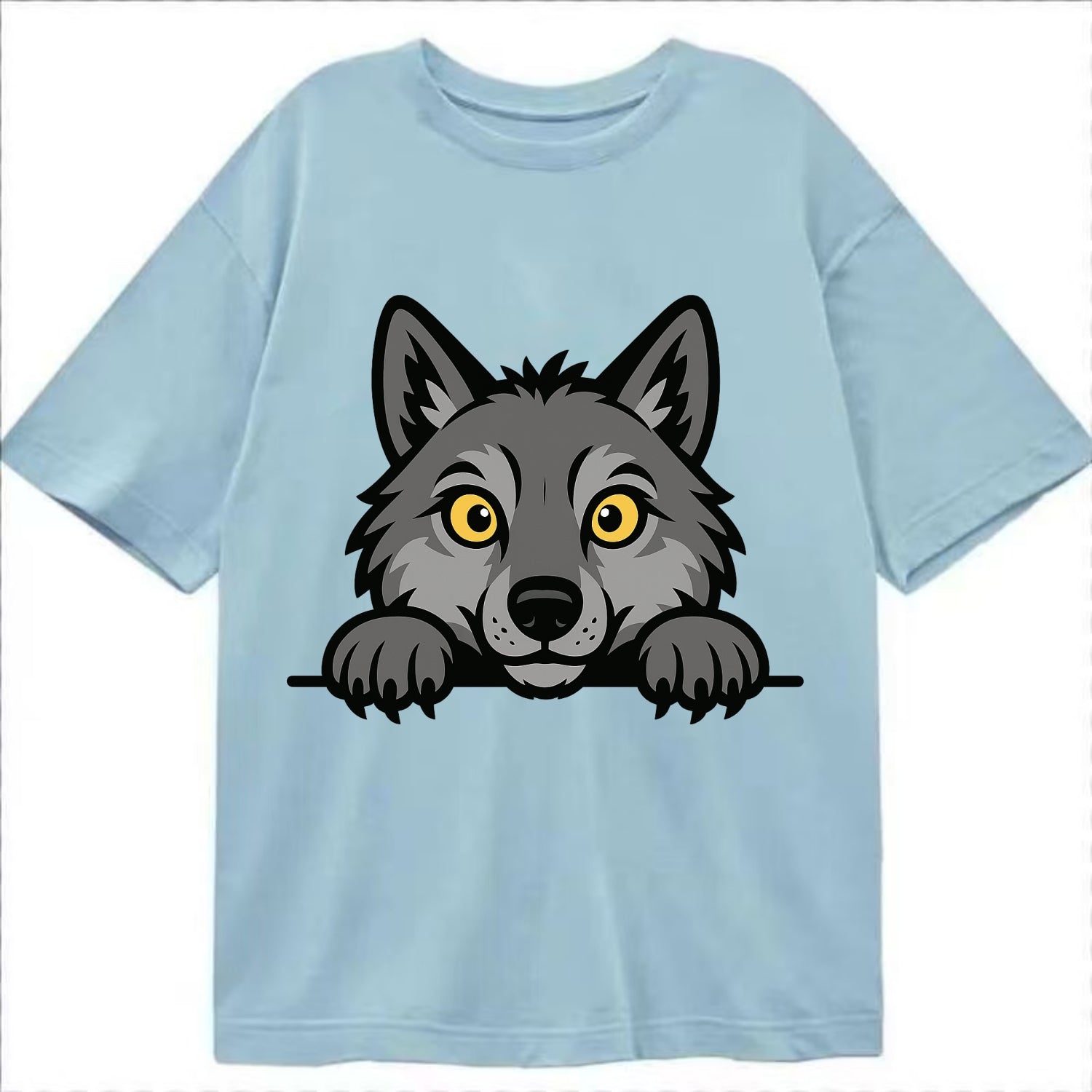 Wolf  - Classic T-shirt - Light Blue