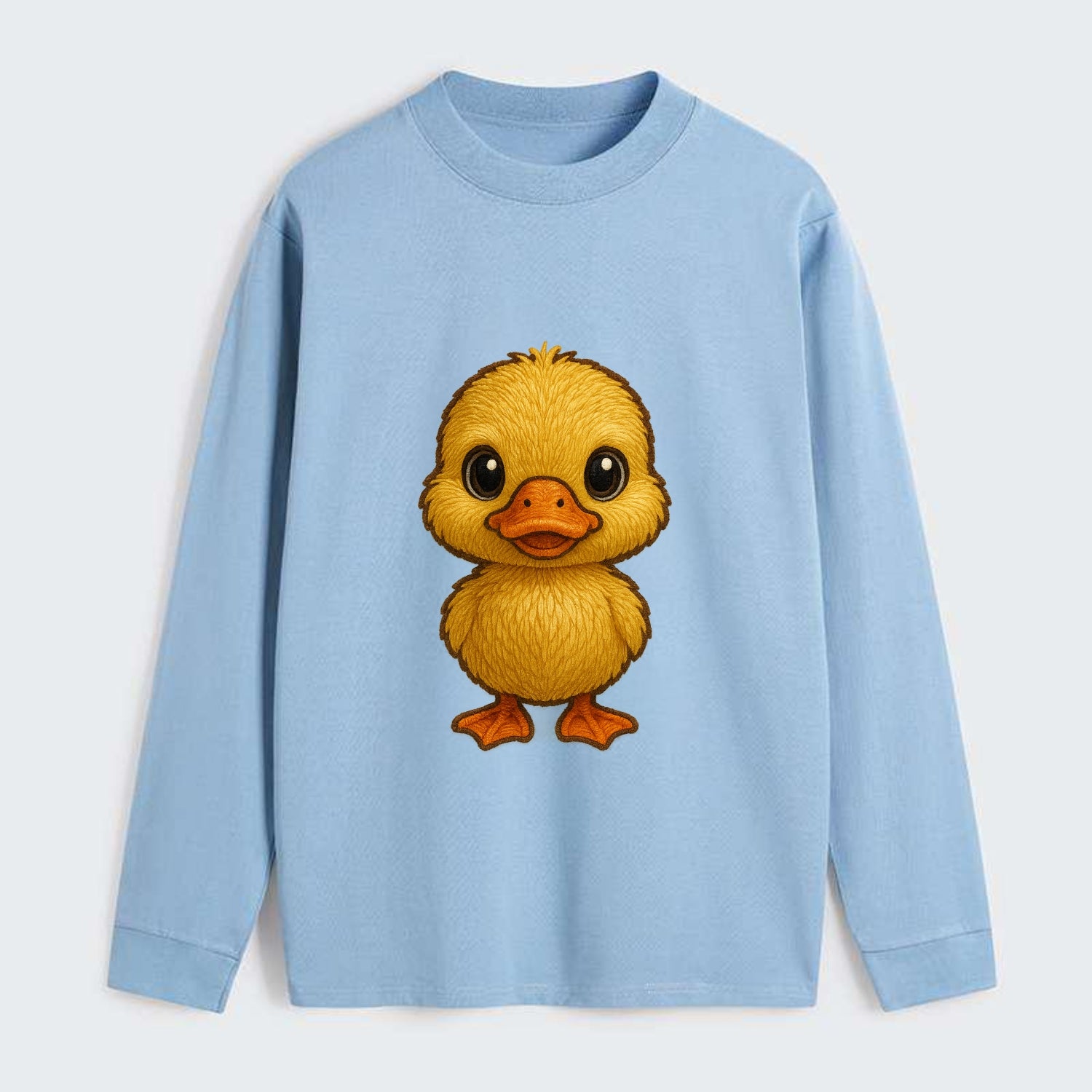 Baby Duck Duckling - yellow fluffy, orange beak, bright eyes, - Classic Long Sleeve Shirt - Light Blue