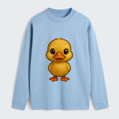 Baby Duck Duckling - yellow fluffy, orange beak, bright eyes, - Classic Long Sleeve Shirt - Light Blue