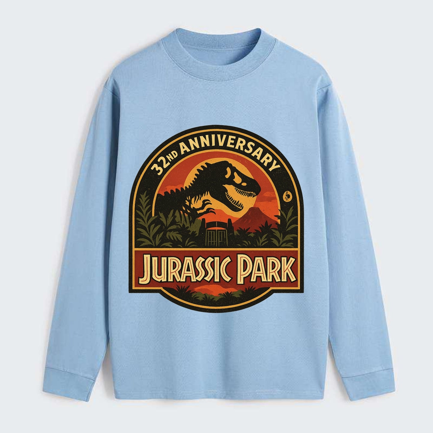 Jurassic Park 32nd Anniversary - Classic Long Sleeve Shirt - Light Blue