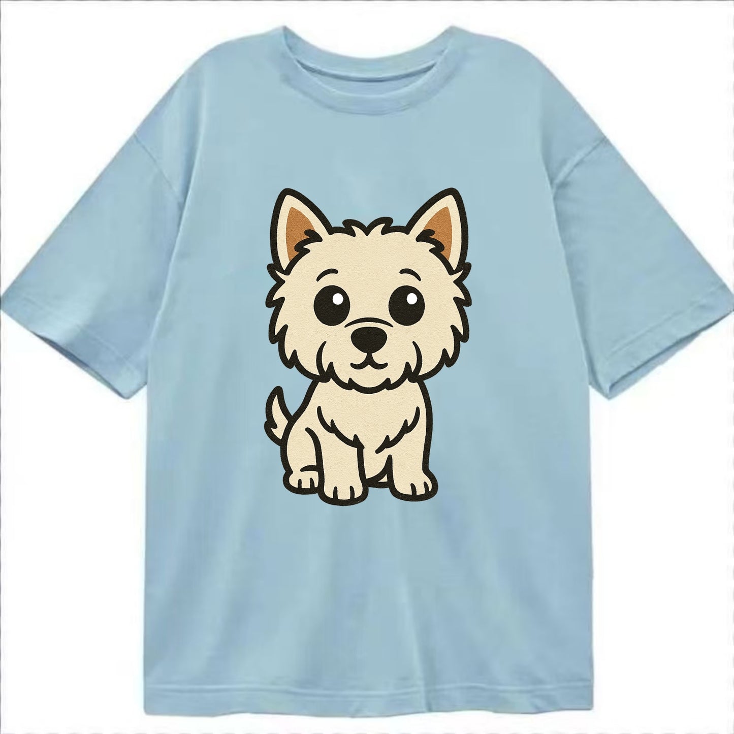 West Highland White Terrier - Alert standing pose - Classic T-shirt - Light Blue
