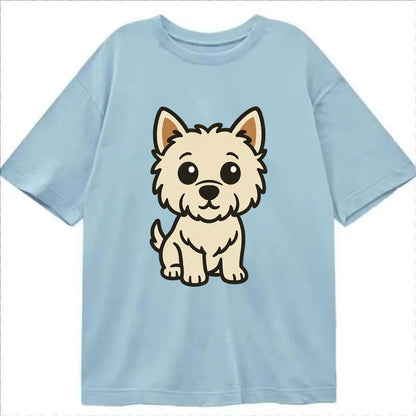 West Highland White Terrier - Alert standing pose - Classic T-shirt - Light Blue