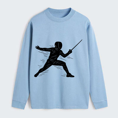 Fencer lunging attack position - Classic Long Sleeve Shirt - Light Blue