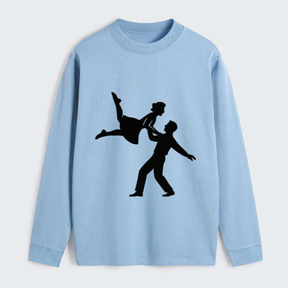 Swing dancers aerial lift - Classic Long Sleeve Shirt - Light Blue