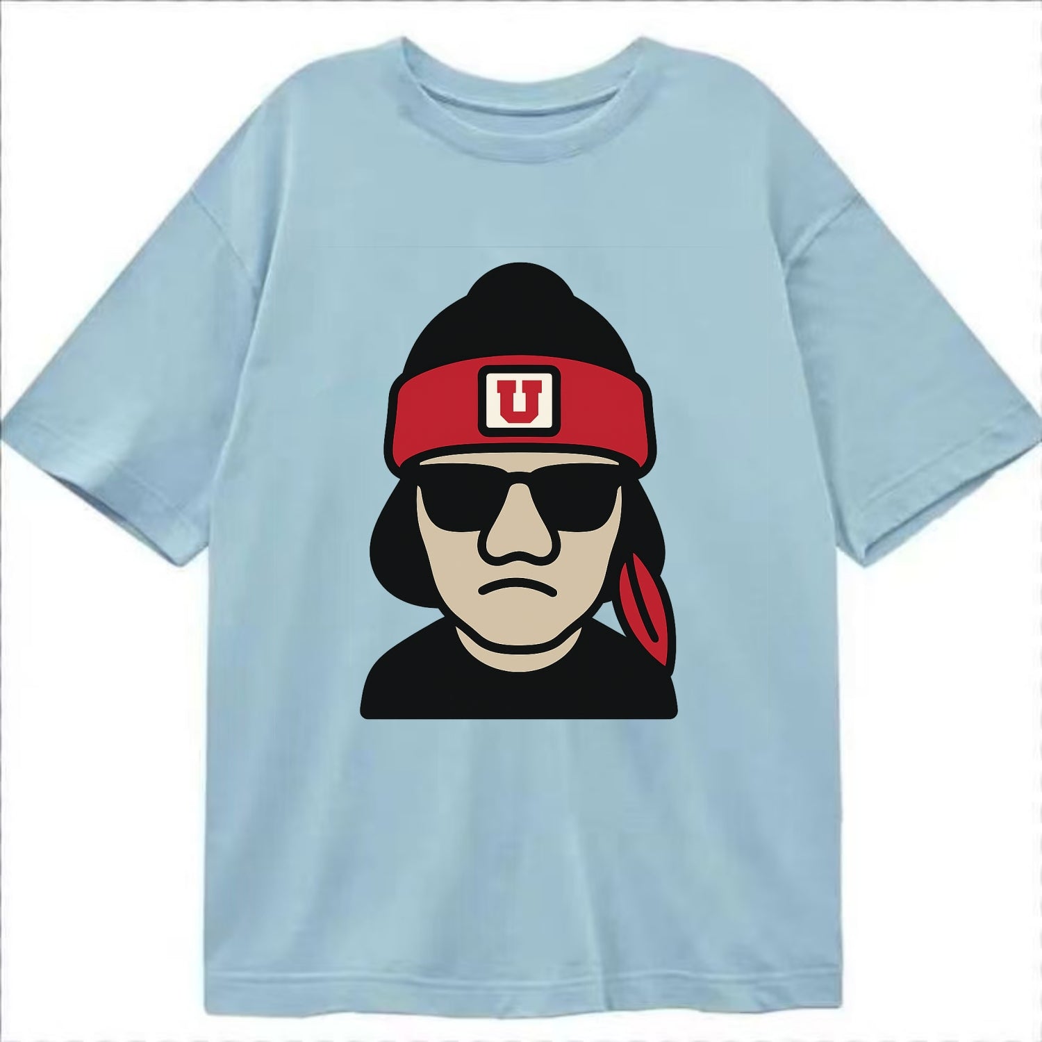 Salt Lake Ute wearing Utah beanie with U patch - Classic T-shirt - Light Blue