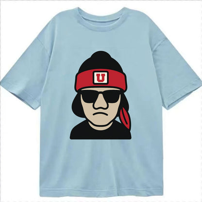 Salt Lake Ute wearing Utah beanie with U patch - Classic T-shirt - Light Blue