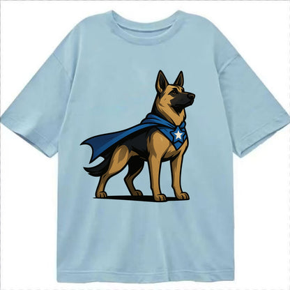 German Shepherd Patriotic Hero  - Classic T-shirt - Light Blue
