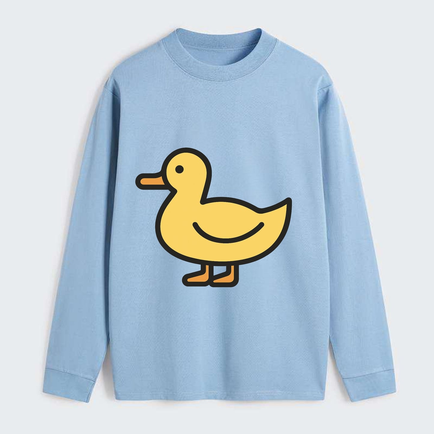 Duck - Yellow mallard flat side profile - Classic Long Sleeve Shirt - Light Blue