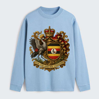 Uganda Crested Crane Emblem - Classic Long Sleeve Shirt - Light Blue