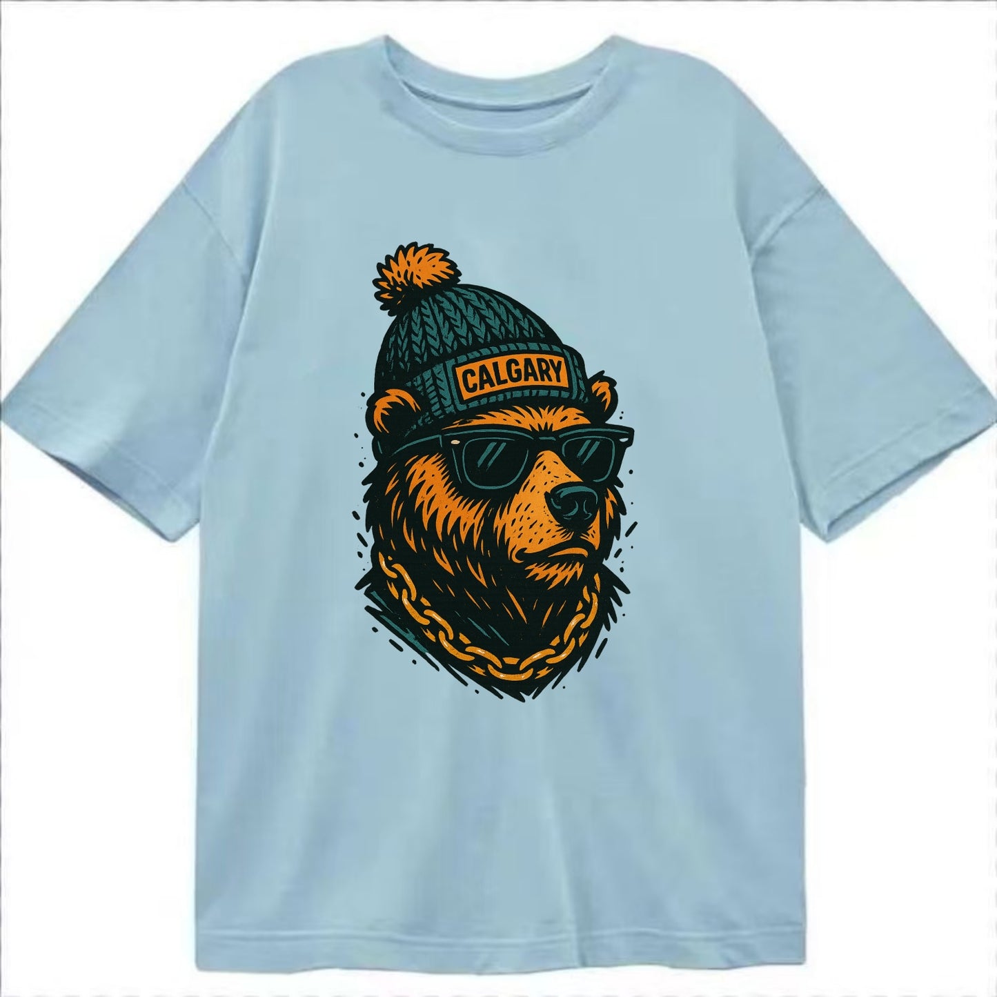 Calgary Grizzly Bear wearing Calgary bea - Classic T-shirt - Light Blue