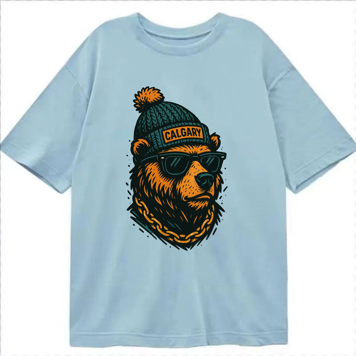 Calgary Grizzly Bear wearing Calgary bea - Classic T-shirt - Light Blue