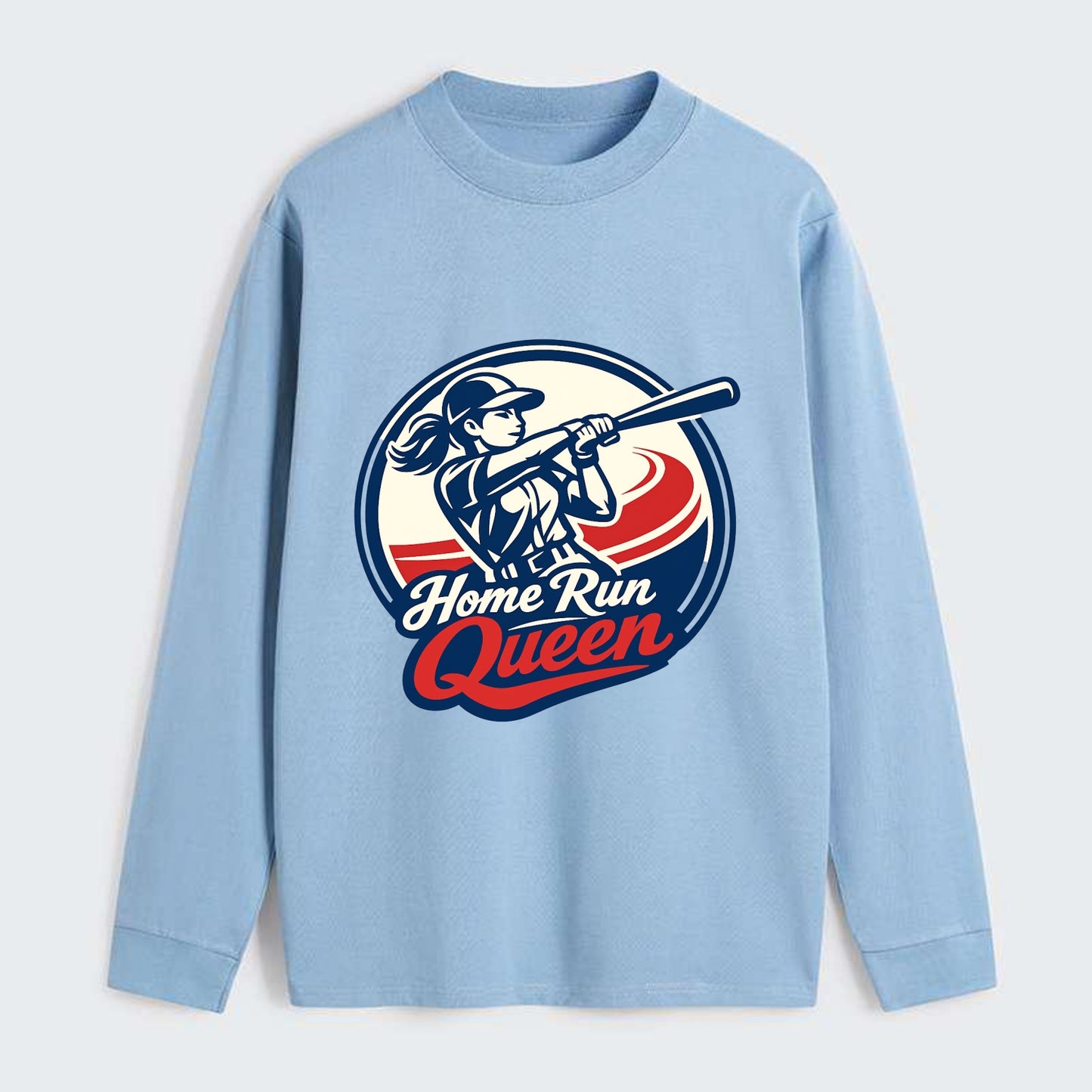 Feminine Power at Bat - Classic Long Sleeve Shirt - Light Blue