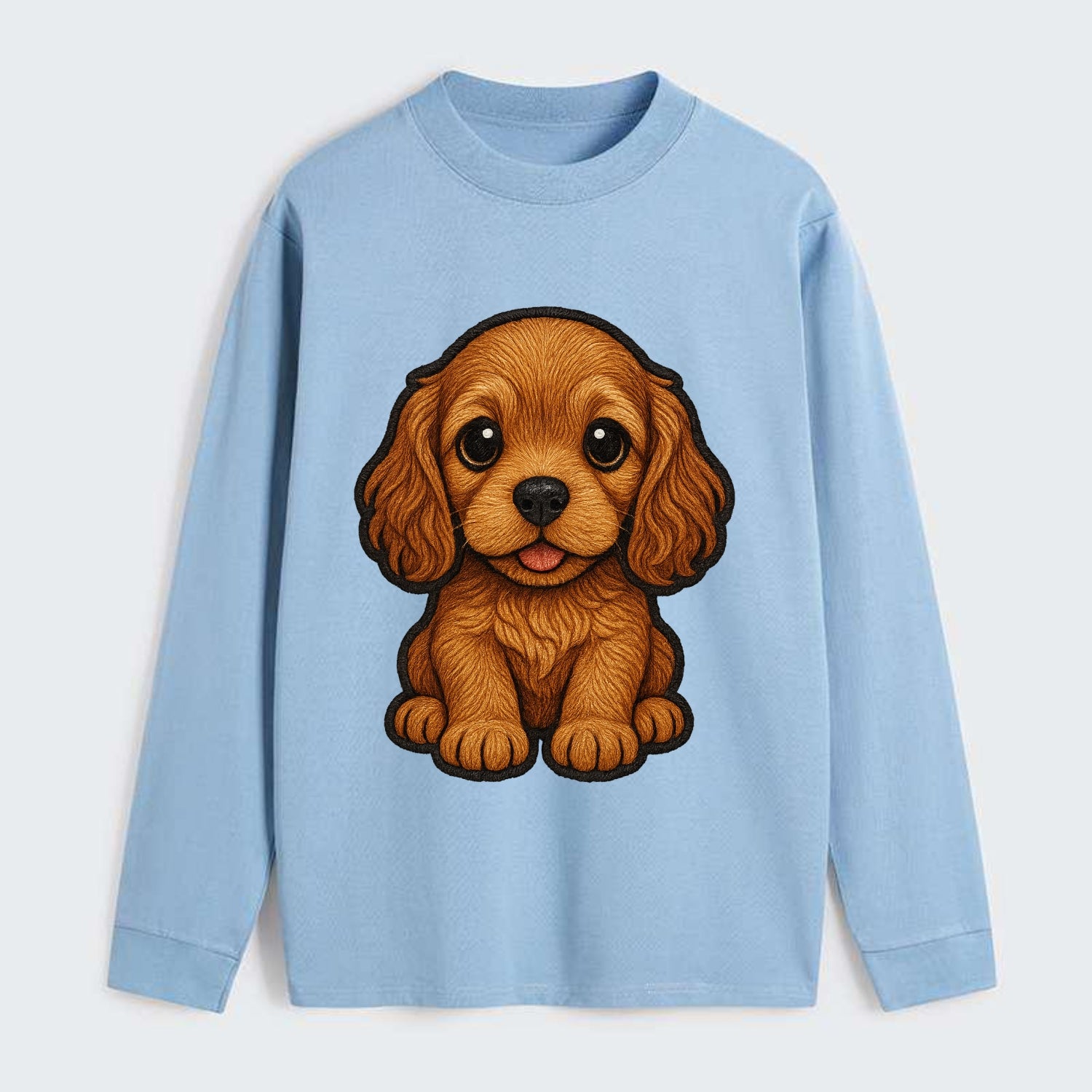 Baby Cocker Spaniel Puppy - long wavy ears, soulful eyes, silky coat, - Classic Long Sleeve Shirt - Light Blue