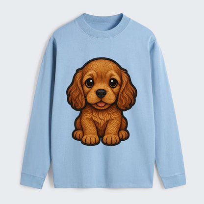Baby Cocker Spaniel Puppy - long wavy ears, soulful eyes, silky coat, - Classic Long Sleeve Shirt - Light Blue