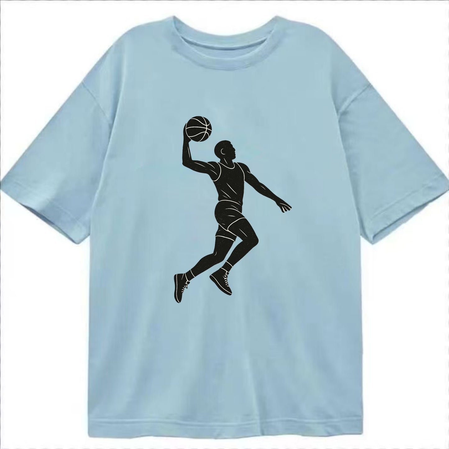 Basketball player dunking silhouette - Classic T-shirt - Light Blue
