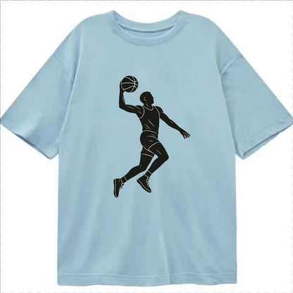 Basketball player dunking silhouette - Classic T-shirt - Light Blue