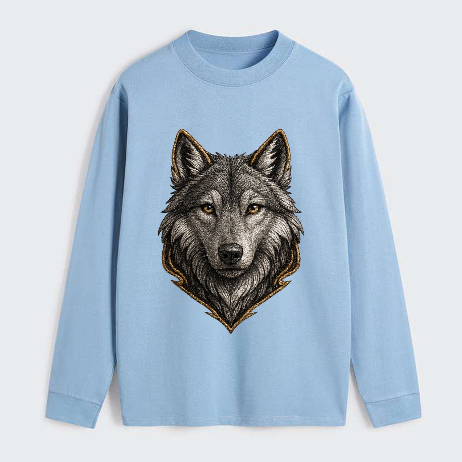 Wolf Totem  - Classic Long Sleeve Shirt - Light Blue