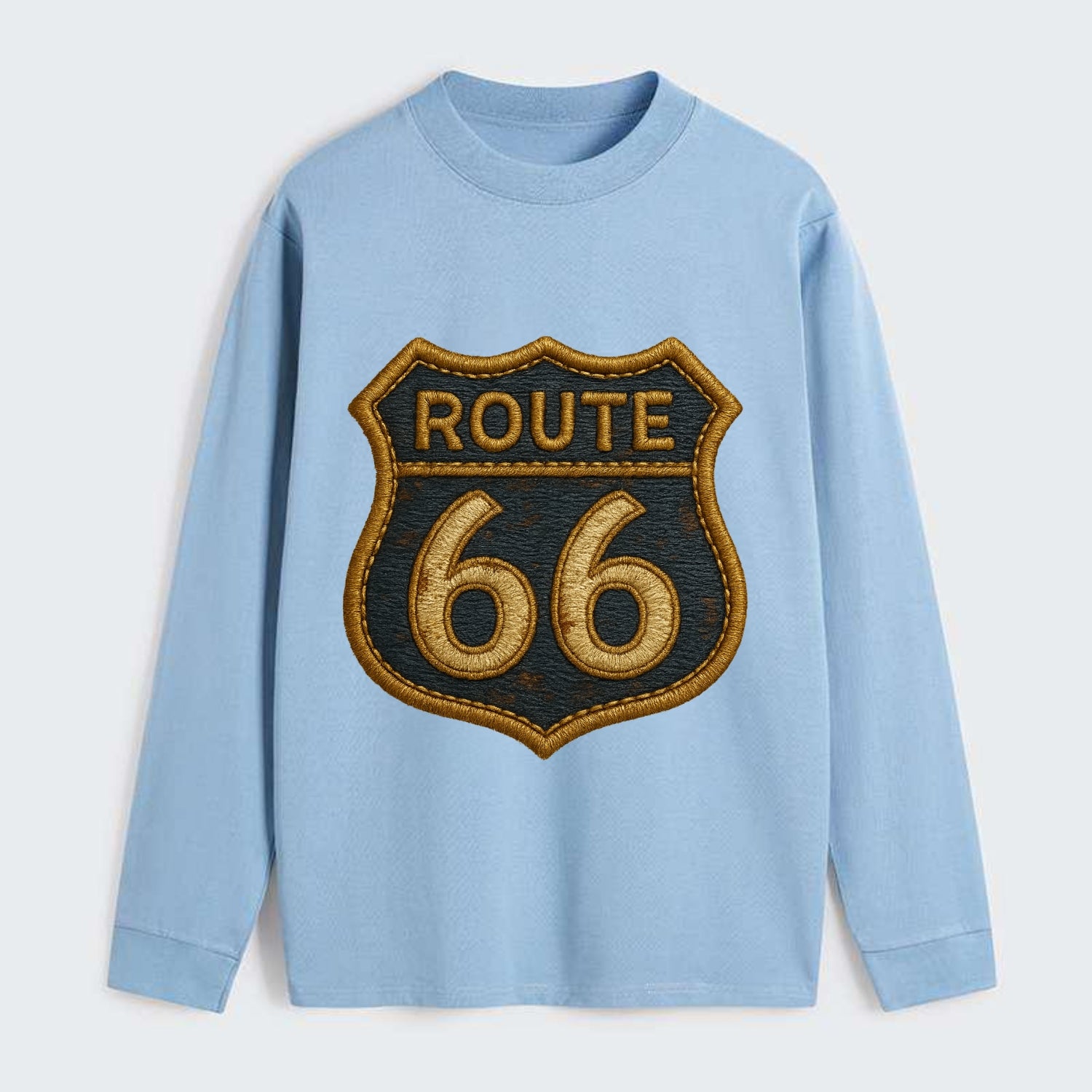 Route 66  - Classic Long Sleeve Shirt - Light Blue