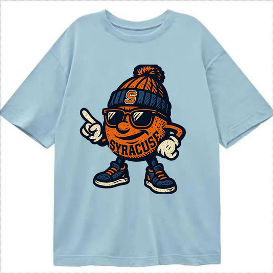Syracuse Orange wearing Syracuse beanie with S patch - Classic T-shirt - Light Blue