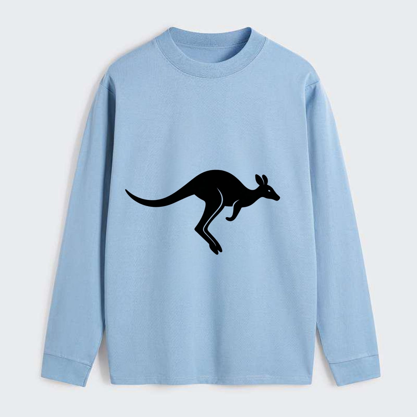 Kangaroo leaping across outback - Classic Long Sleeve Shirt - Light Blue