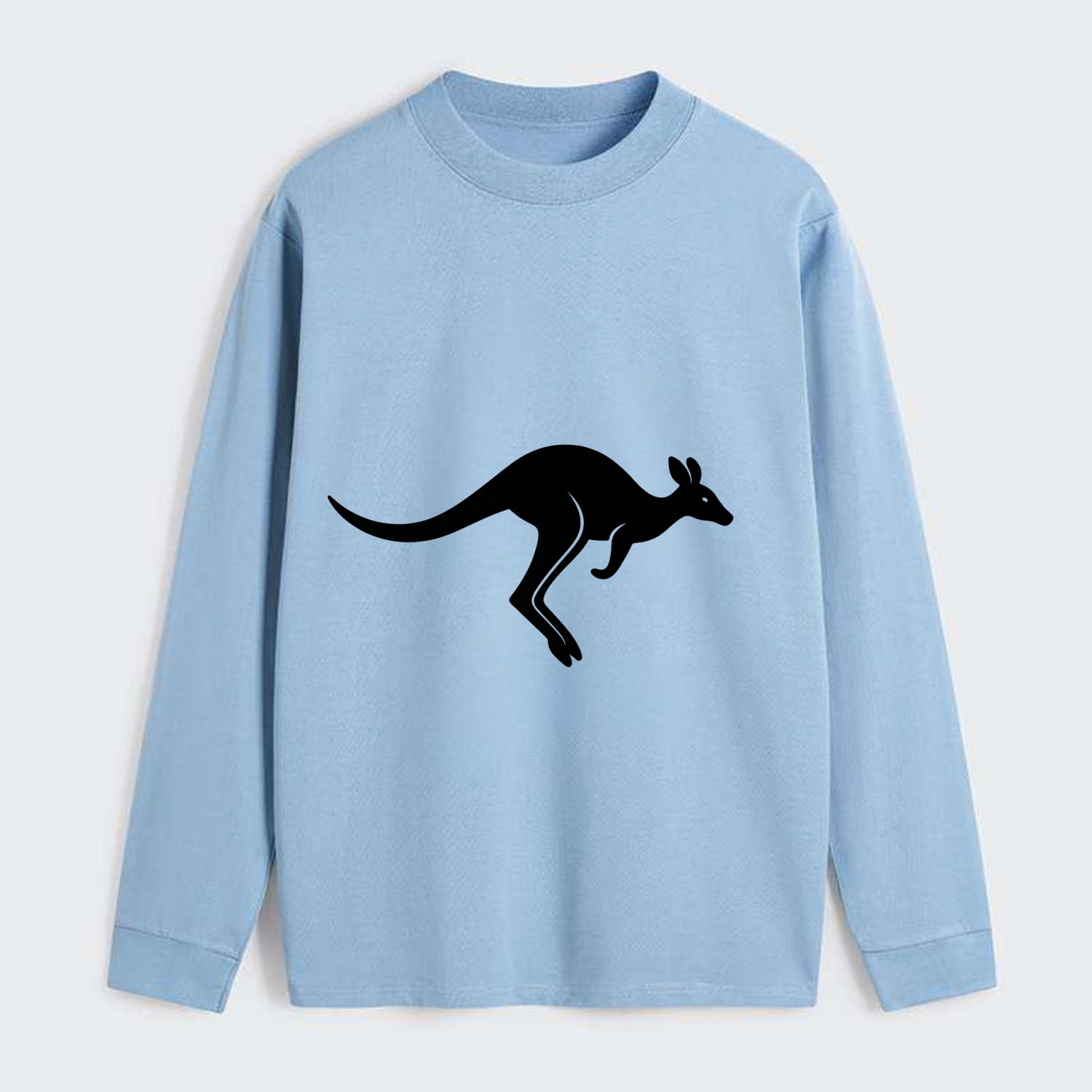 Kangaroo leaping across outback - Classic Long Sleeve Shirt - Light Blue