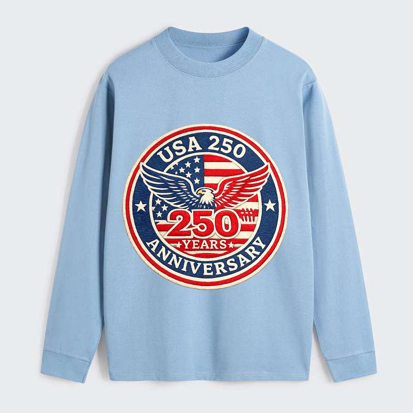 Usa 250th Anniversary Eagle - Classic Long Sleeve Shirt - Light Blue