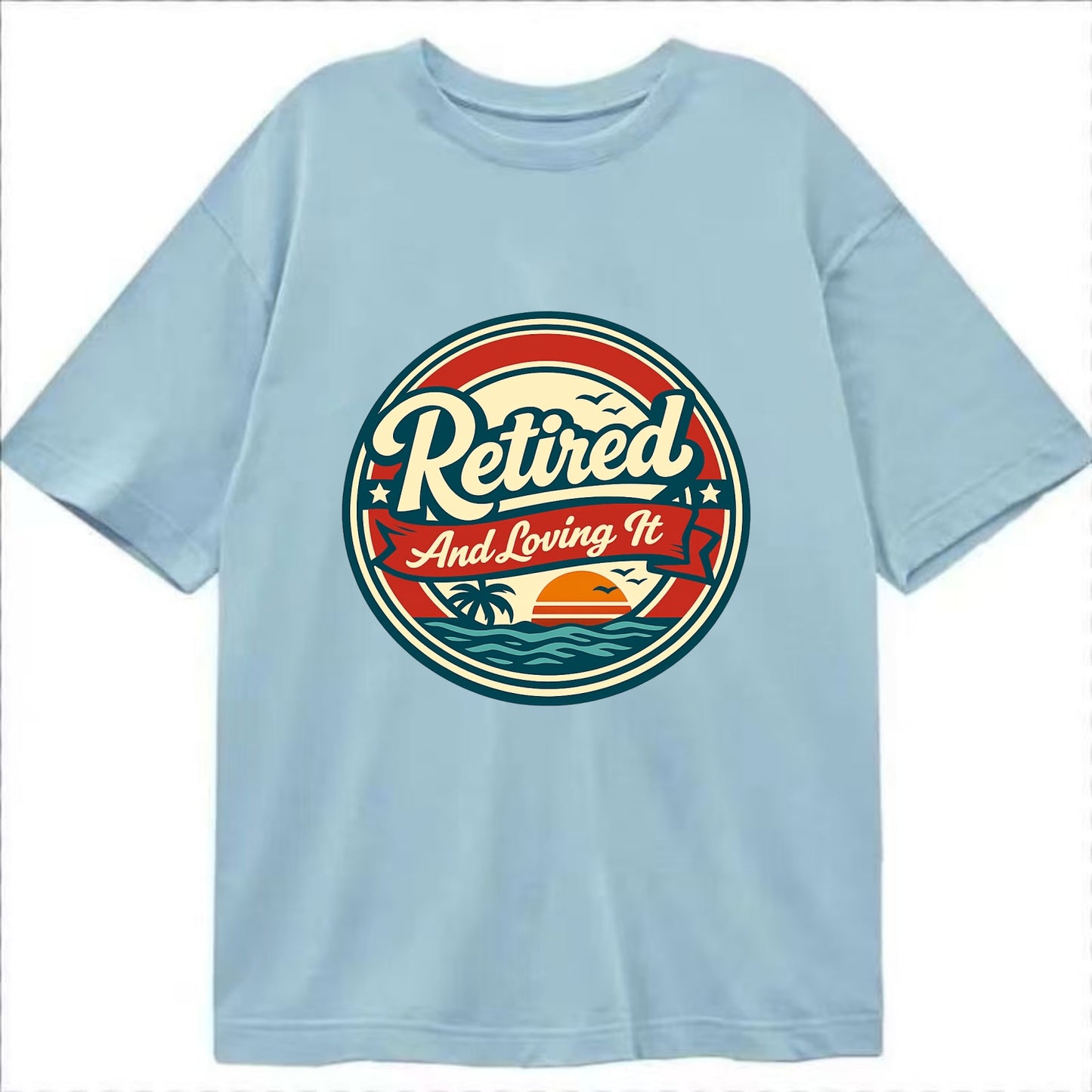 Carefree Retirement Emblem - Classic T-shirt - Light Blue