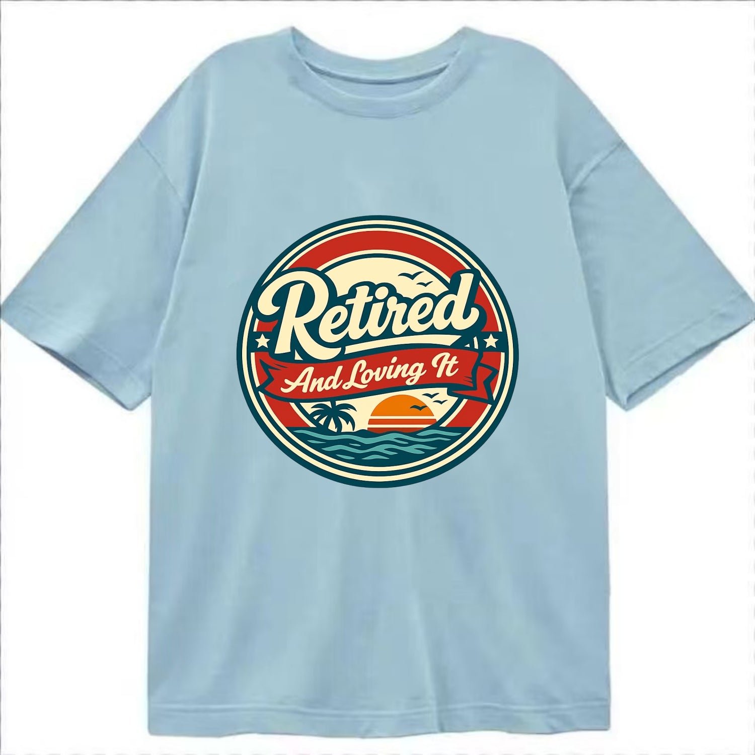 Carefree Retirement Emblem - Classic T-shirt - Light Blue
