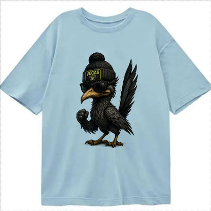 Vegas Roadrunner wearing Raiders beanie with neon patch and wayfarer sunglasses - Classic T-shirt - Light Blue