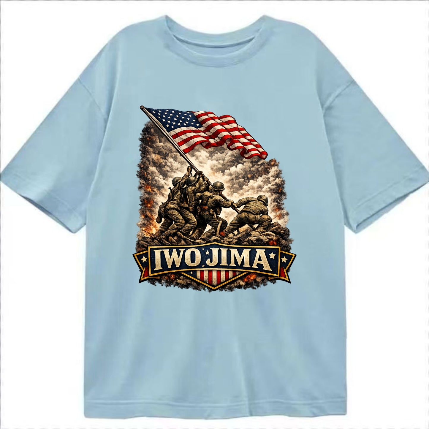 Iwo Jima Flag Raising - Classic T-shirt - Light Blue