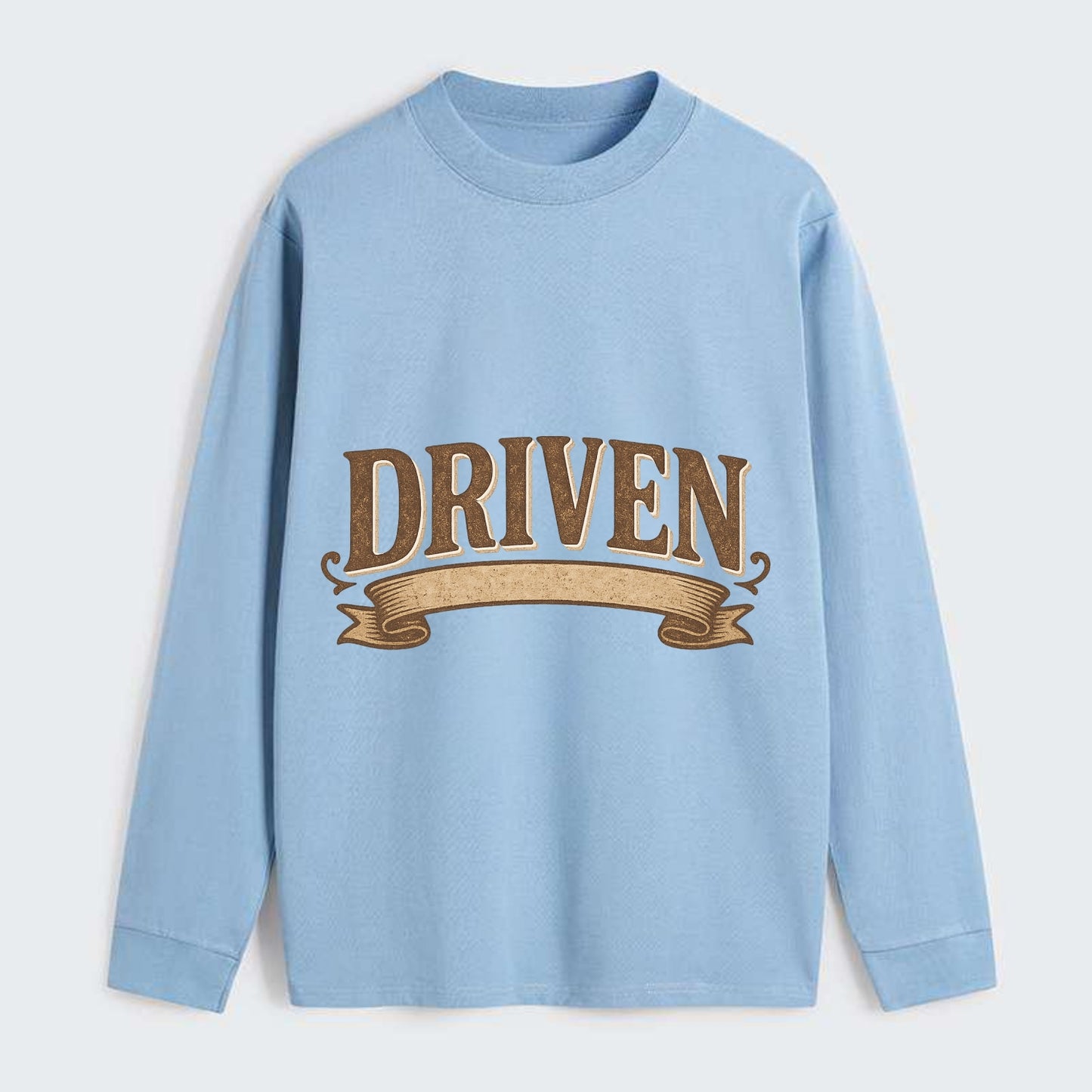 Bold typography design - "DRIVEN" - motivated, focused on goals - Classic Long Sleeve Shirt - Light Blue