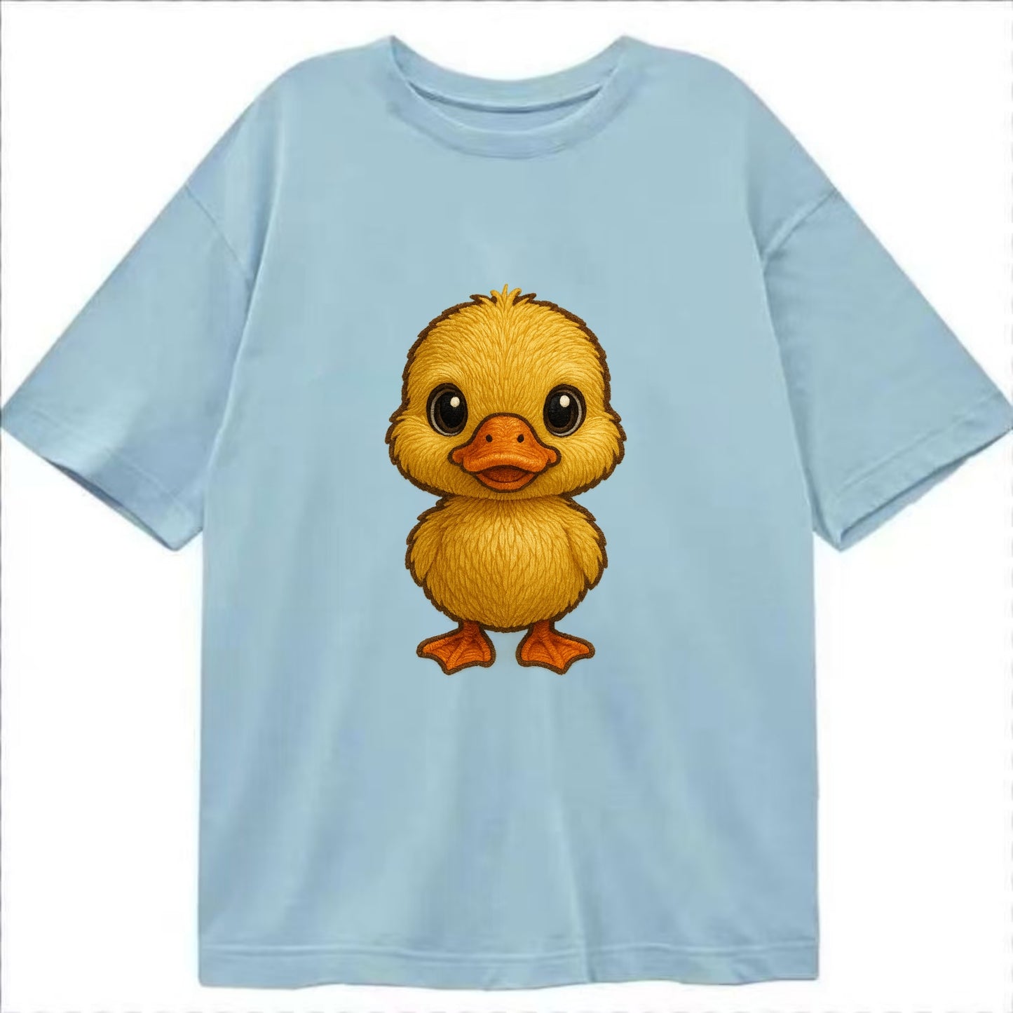 Baby Duck Duckling - yellow fluffy, orange beak, bright eyes, front-facing, quack - Classic T-shirt - Light Blue