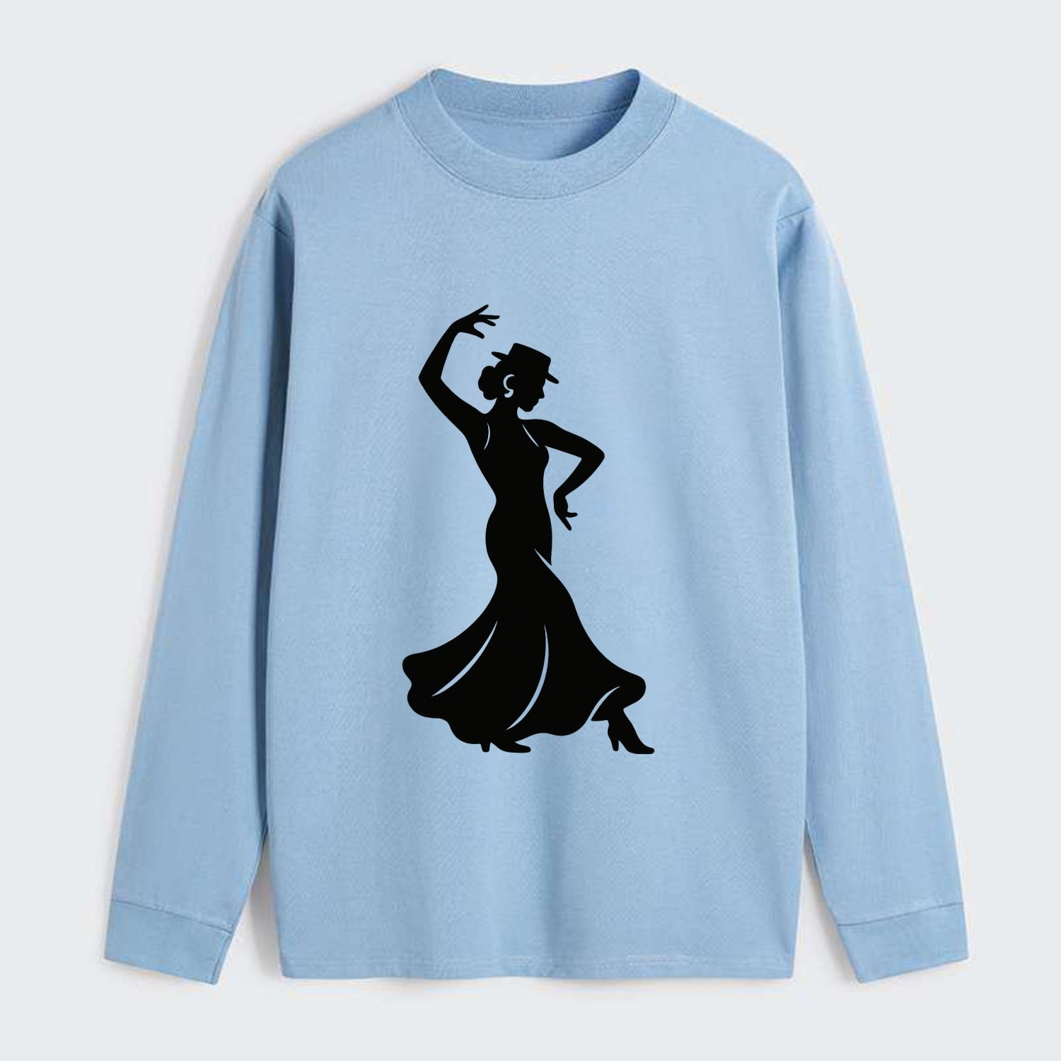 Flamenco dancer passionate stance - Classic Long Sleeve Shirt - Light Blue
