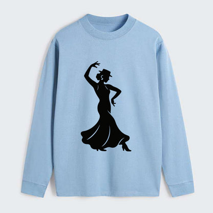 Flamenco dancer passionate stance - Classic Long Sleeve Shirt - Light Blue
