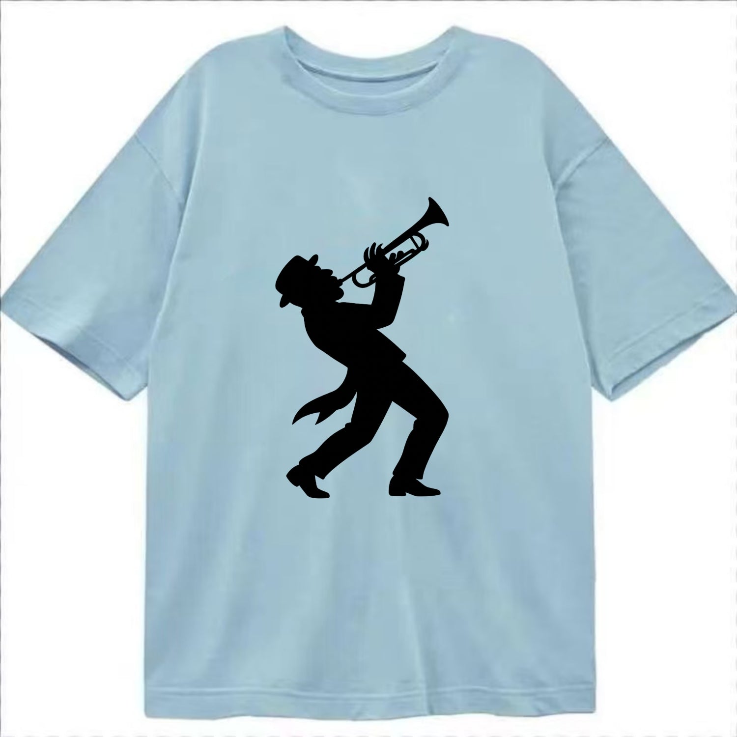 Trumpet player hitting high note - Classic T-shirt - Light Blue