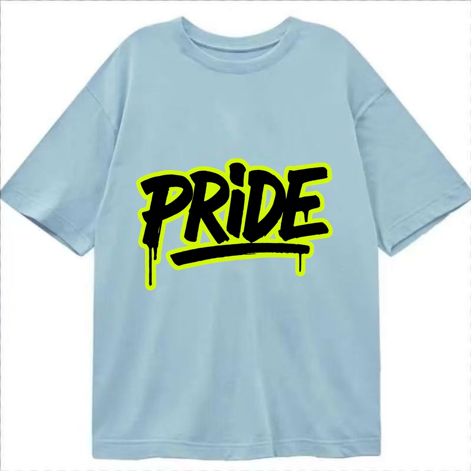 Bold typography design - "PRIDE" - dignified satisfaction, honor - Classic T-shirt - Light Blue