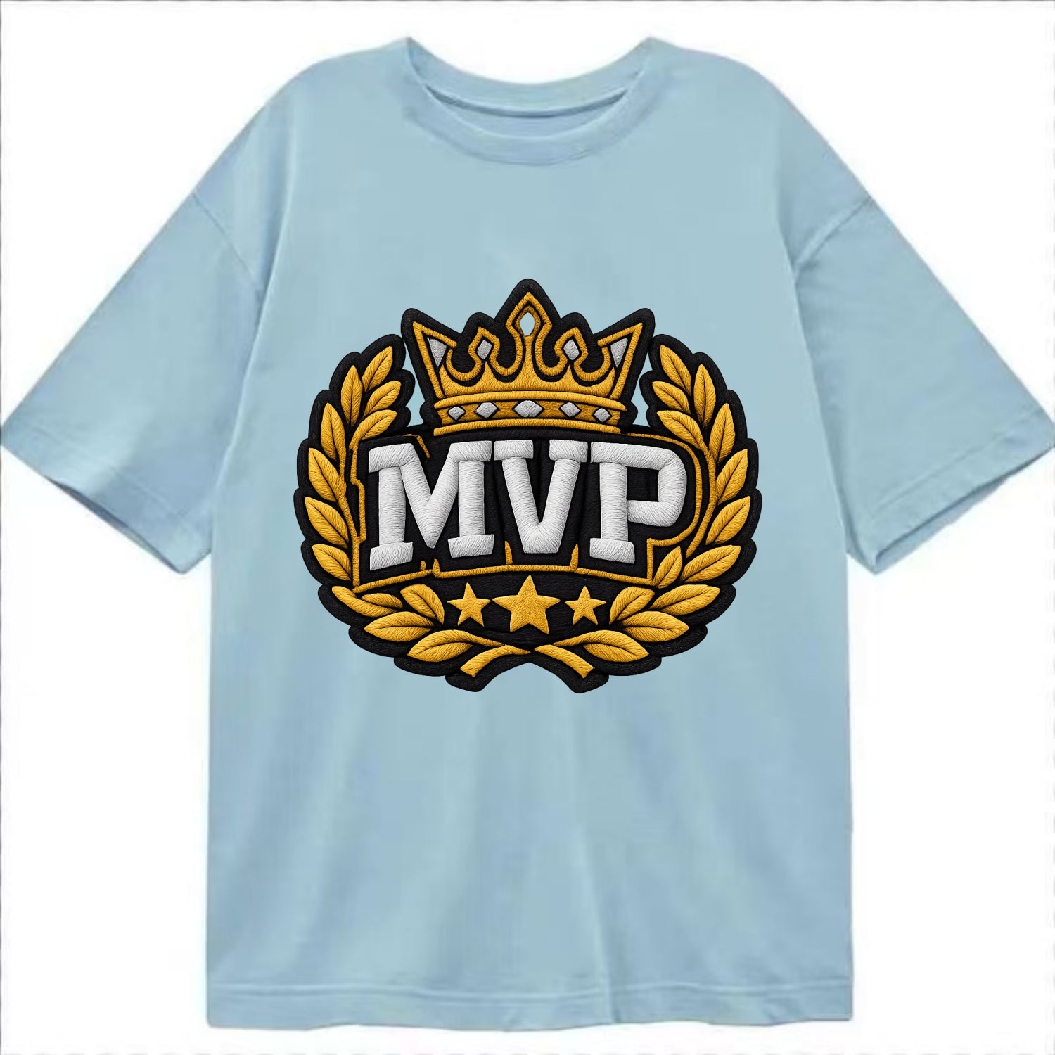 MVP CROWN - crown with laurels in gold , most valuable - Classic T-shirt - Light Blue