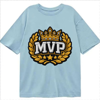MVP CROWN - crown with laurels in gold , most valuable - Classic T-shirt - Light Blue