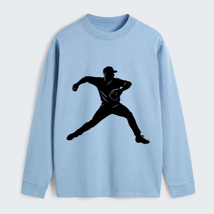Baseball pitcher wind-up motion - Classic Long Sleeve Shirt - Light Blue