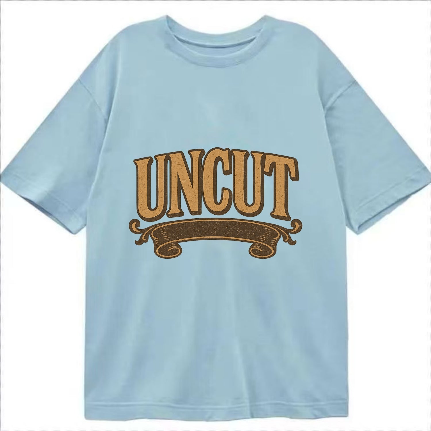 Bold typography design - "UNCUT" - pure, undiluted, authentic - Classic T-shirt - Light Blue
