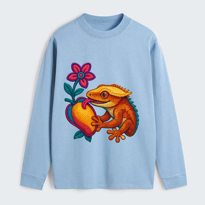 Crested Gecko - Classic Long Sleeve Shirt - Light Blue