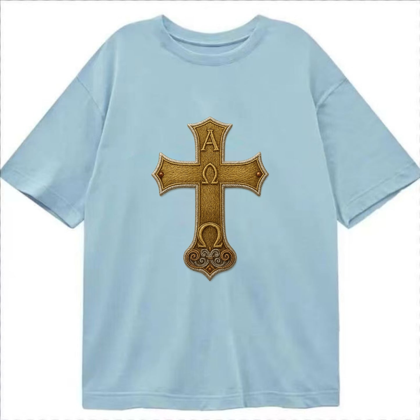 Alpha Omega Cross  - Classic T-shirt - Light Blue