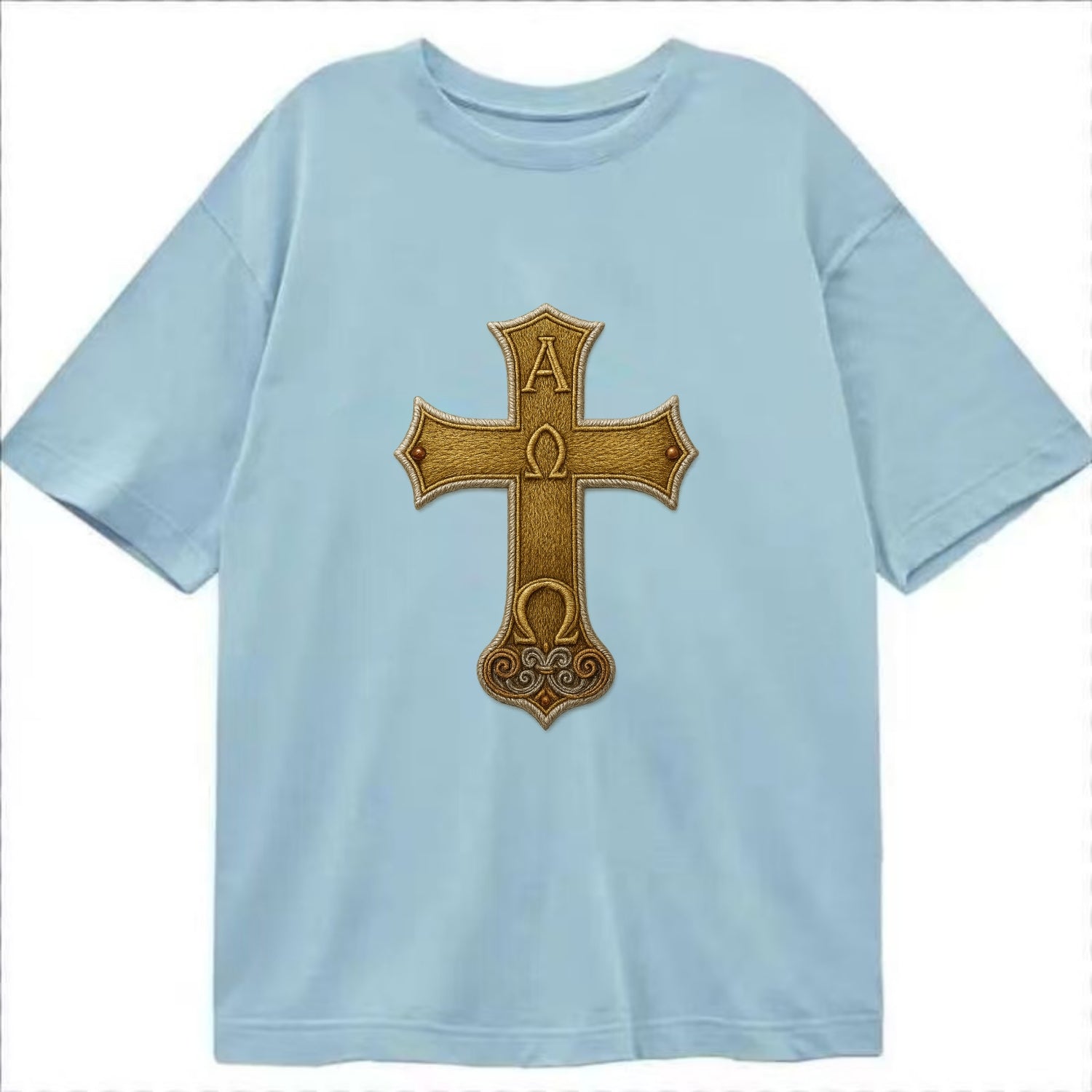 Alpha Omega Cross  - Classic T-shirt - Light Blue