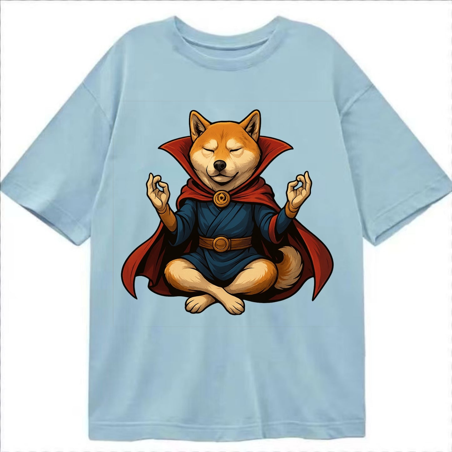 Shiba Inu Doctor Strange  - Classic T-shirt - Light Blue